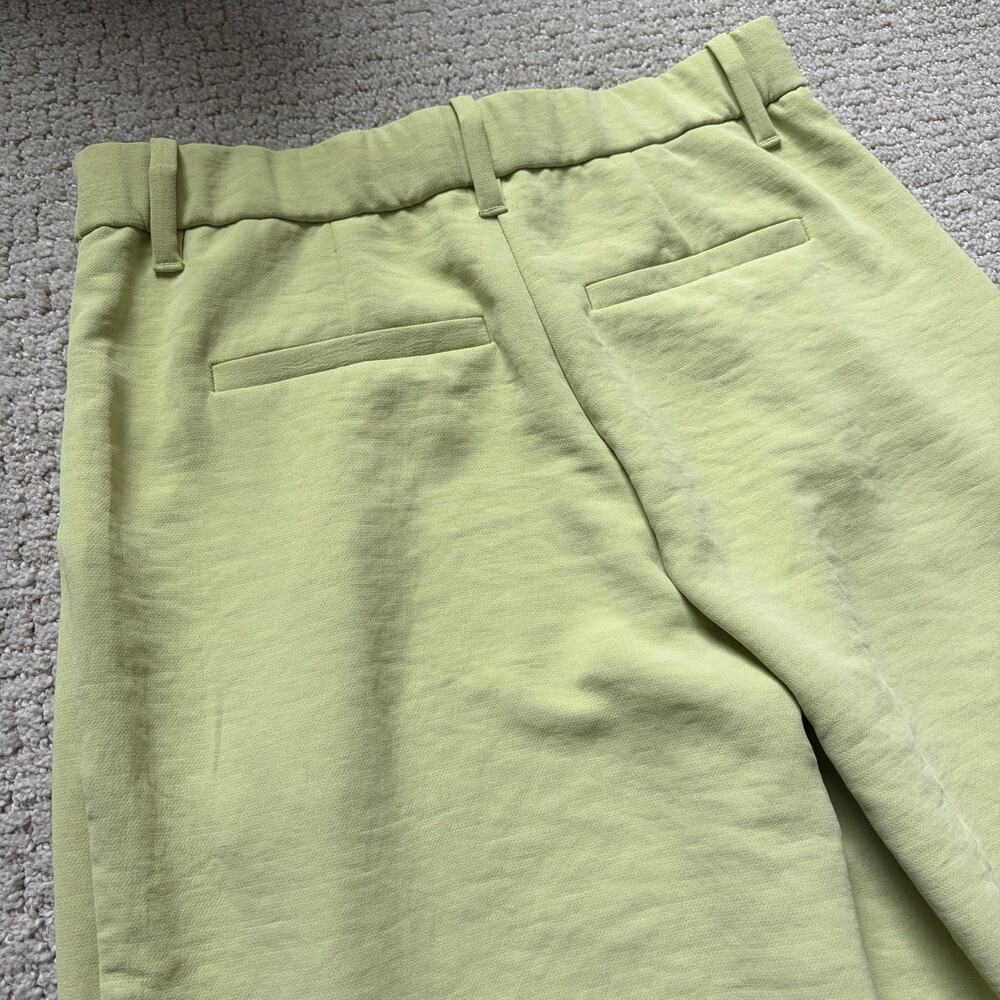 Abercrombie & Fitch Crepe Tailored Ultra Wide Leg Pants Size 28 Lime Green - Picture 7 of 12